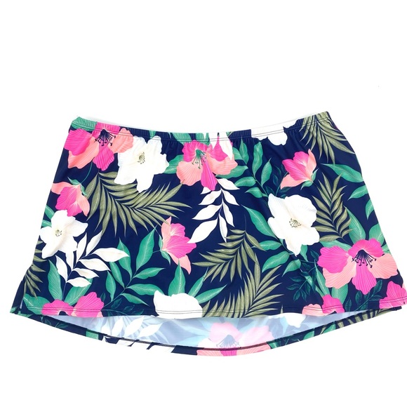 Lane Bryant Swim Skirt Bottoms Navy Floral - Picture 1 of 8